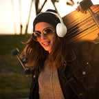 QCY H3 ant ausinės uždedamos ausinės su ANC Bluetooth 5.4 Hi-Res Audio – balta