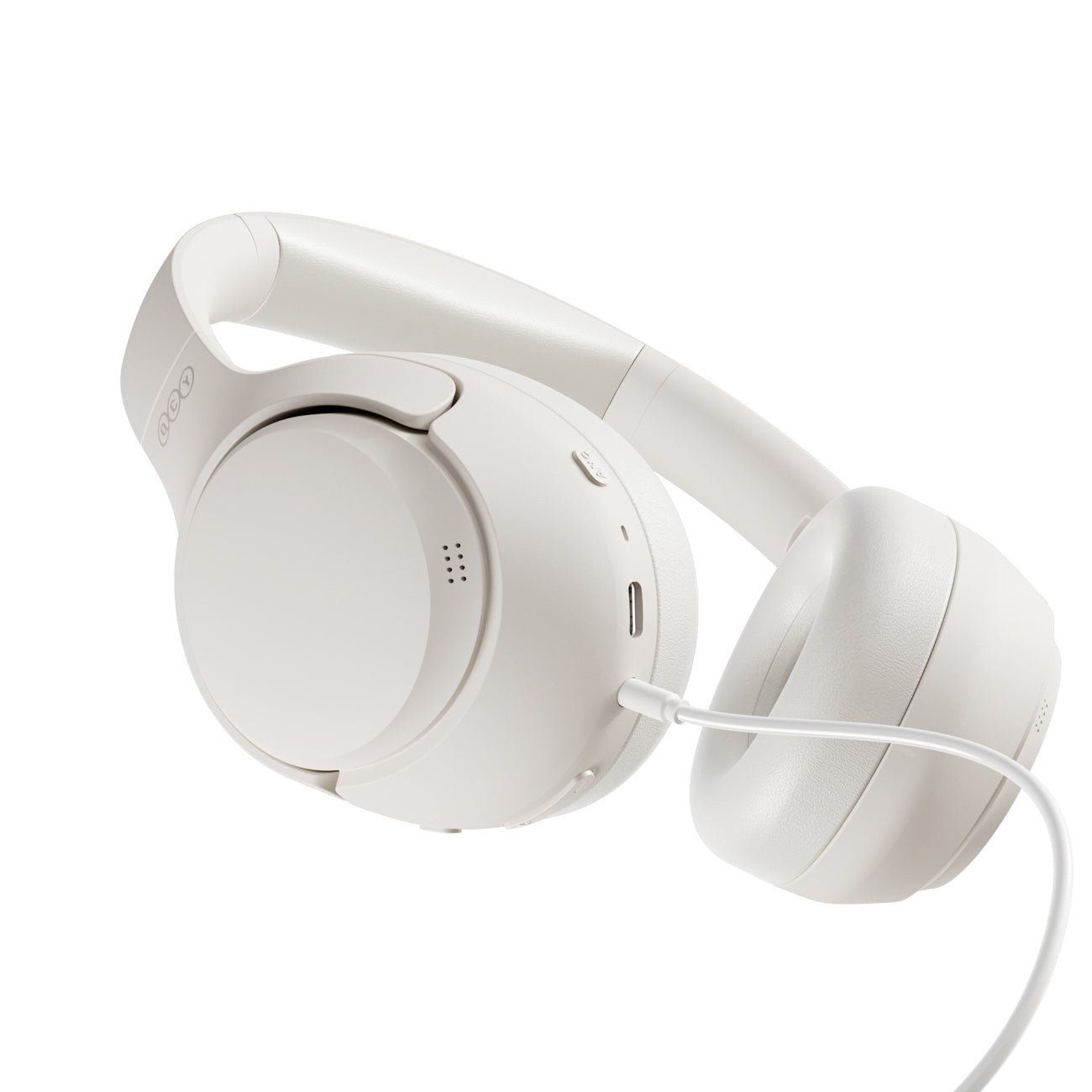 QCY H3 ant ausinės uždedamos ausinės su ANC Bluetooth 5.4 Hi-Res Audio – balta
