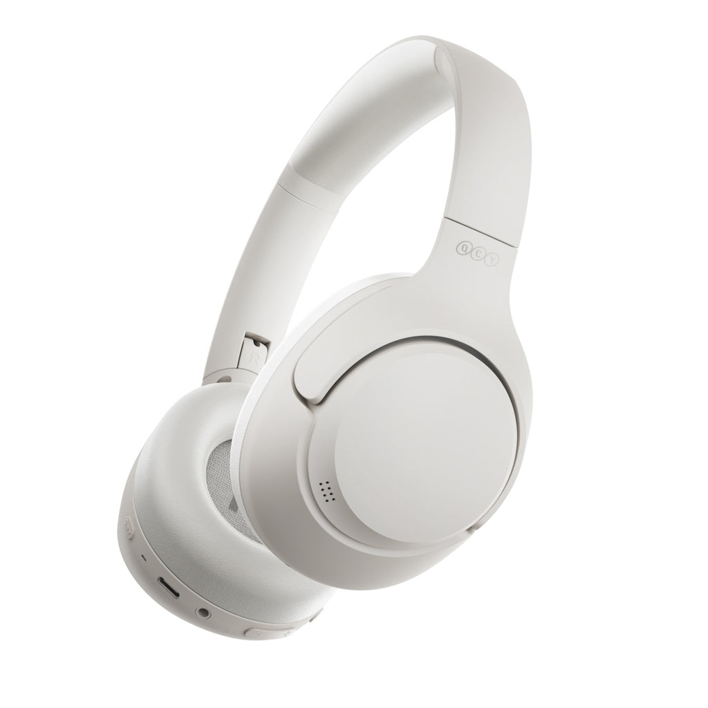 QCY H3 ant ausinės uždedamos ausinės su ANC Bluetooth 5.4 Hi-Res Audio – balta