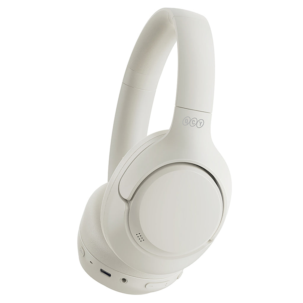 QCY H3 ant ausinės uždedamos ausinės su ANC Bluetooth 5.4 Hi-Res Audio – balta