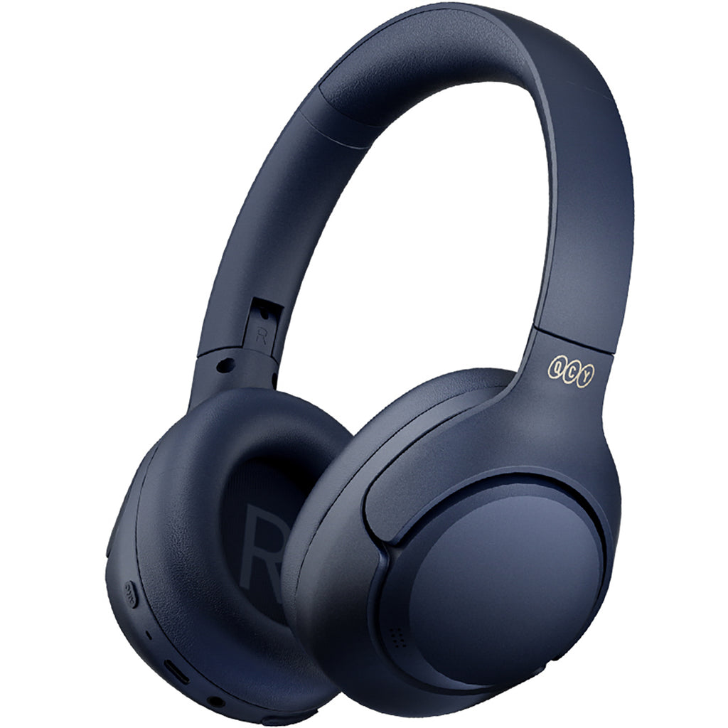 QCY H3 ant ausinės uždedamos ausinės su ANC Bluetooth 5.4 Hi-Res garsu – mėlyna -- Headphones