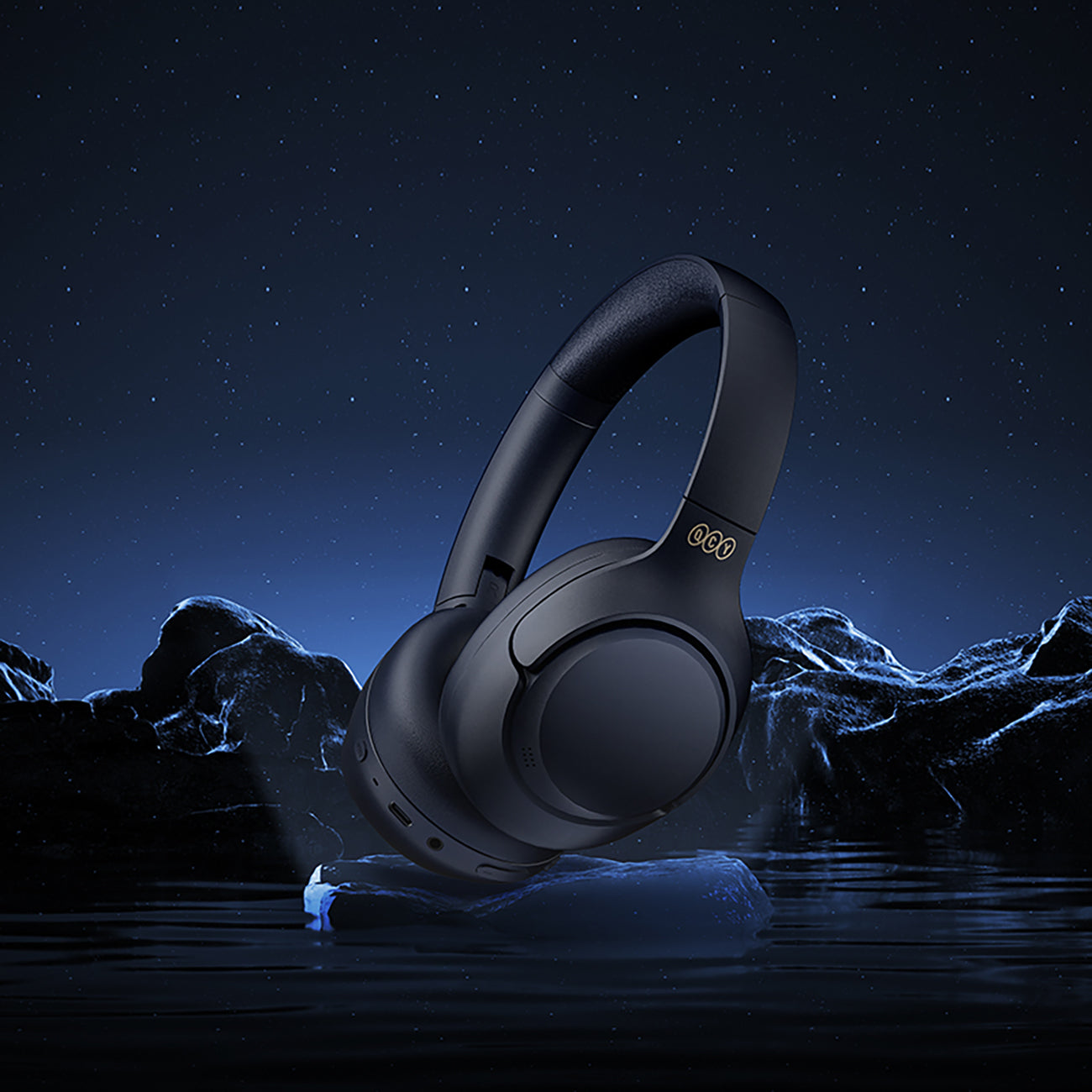 QCY H3 ant ausinės uždedamos ausinės su ANC Bluetooth 5.4 Hi-Res garsu – mėlyna -- Headphones