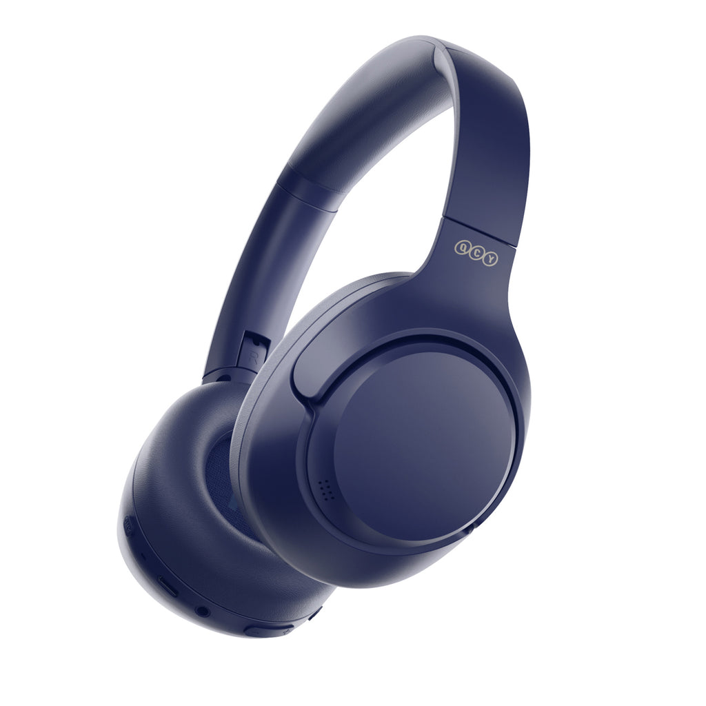QCY H3 ant ausinės uždedamos ausinės su ANC Bluetooth 5.4 Hi-Res garsu – mėlyna -- Headphones
