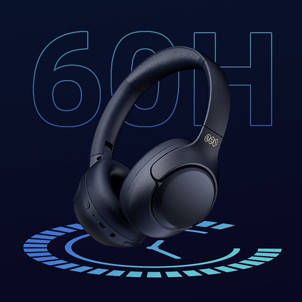 QCY H3 ant ausinės uždedamos ausinės su ANC Bluetooth 5.4 Hi-Res garsu – mėlyna -- Headphones