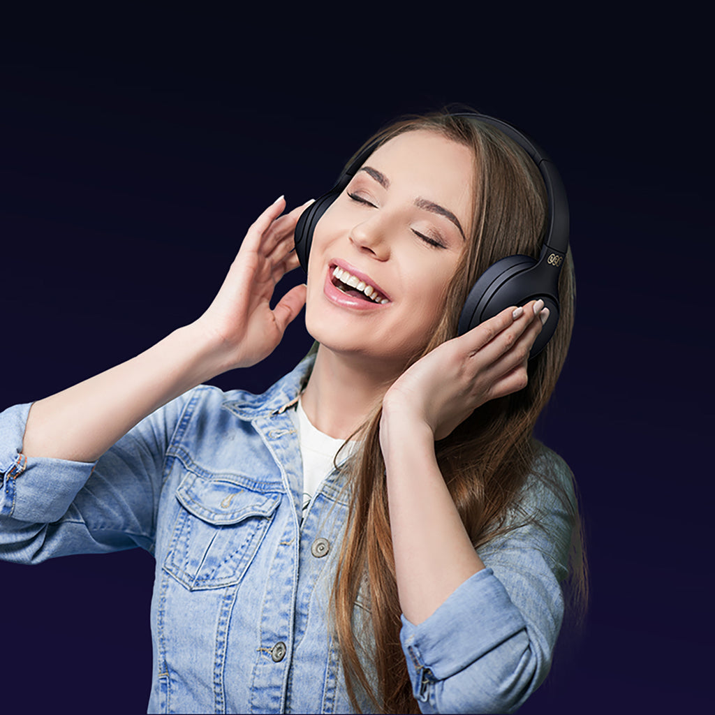 QCY H3 ant ausinės uždedamos ausinės su ANC Bluetooth 5.4 Hi-Res garsu – mėlyna -- Headphones