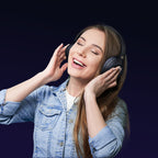 QCY H3 ant ausinės uždedamos ausinės su ANC Bluetooth 5.4 Hi-Res garsu – mėlyna -- Headphones