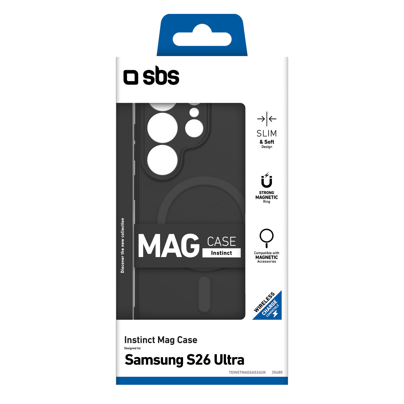 SBS Instinct Mag Dėklas, skirtas Samsung Galaxy S26 Ultra Compatible with MagSafe – juodas