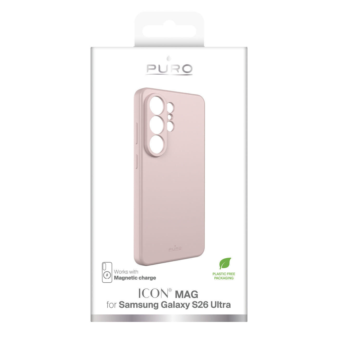 Puro ICON MAG apsauginis dėklas, skirtas Samsung Galaxy S26 Ultra Silicone Compatible su MagSafe - rožinė