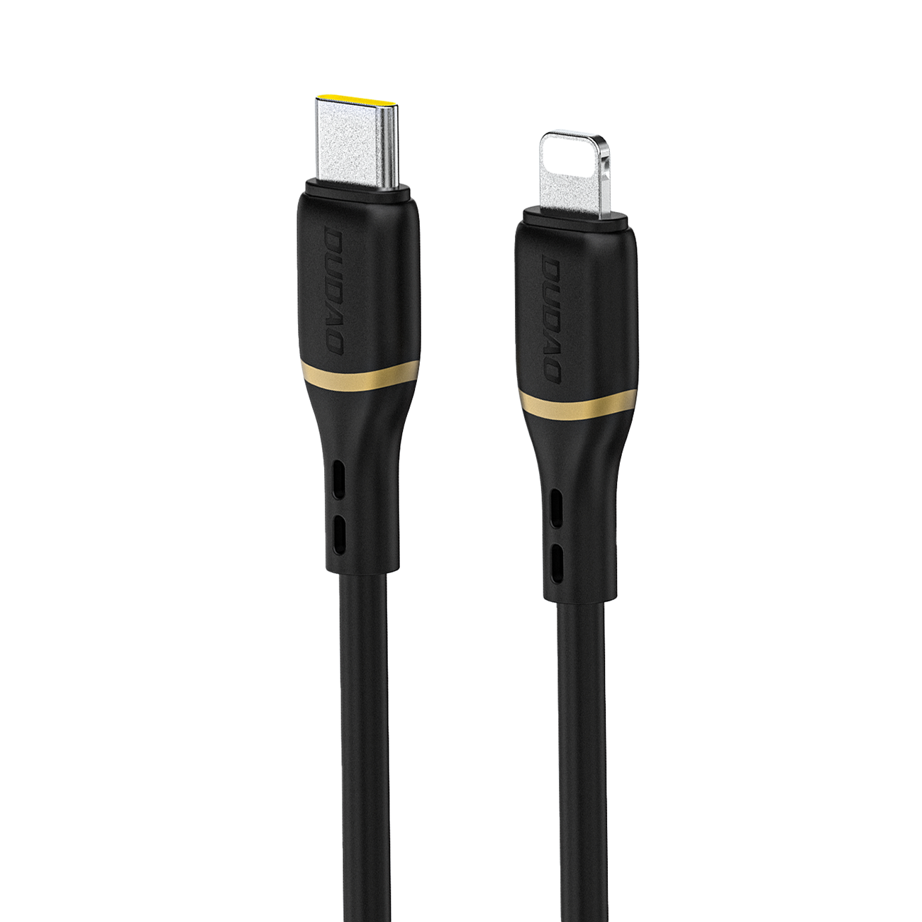 Dudao L25X USB-C - Lightning laidas 1m 30W su minkštu silikoniniu pynimu - juodas