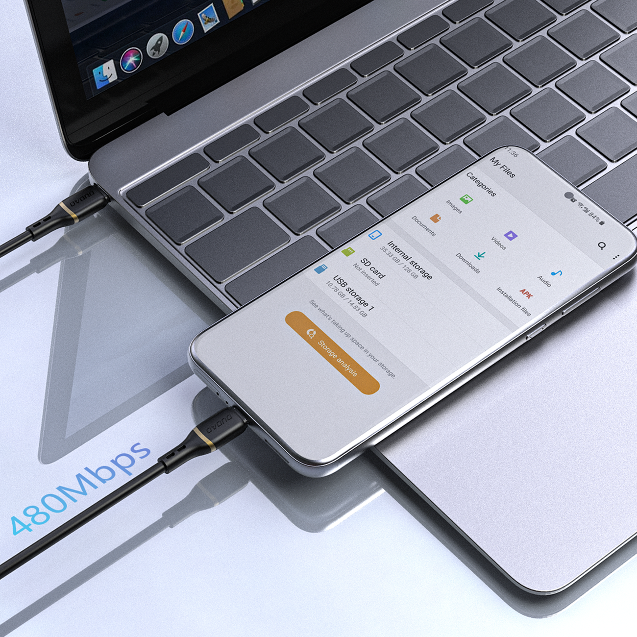 Dudao L25X USB-C - Lightning laidas 1m 30W su minkštu silikoniniu pynimu - juodas