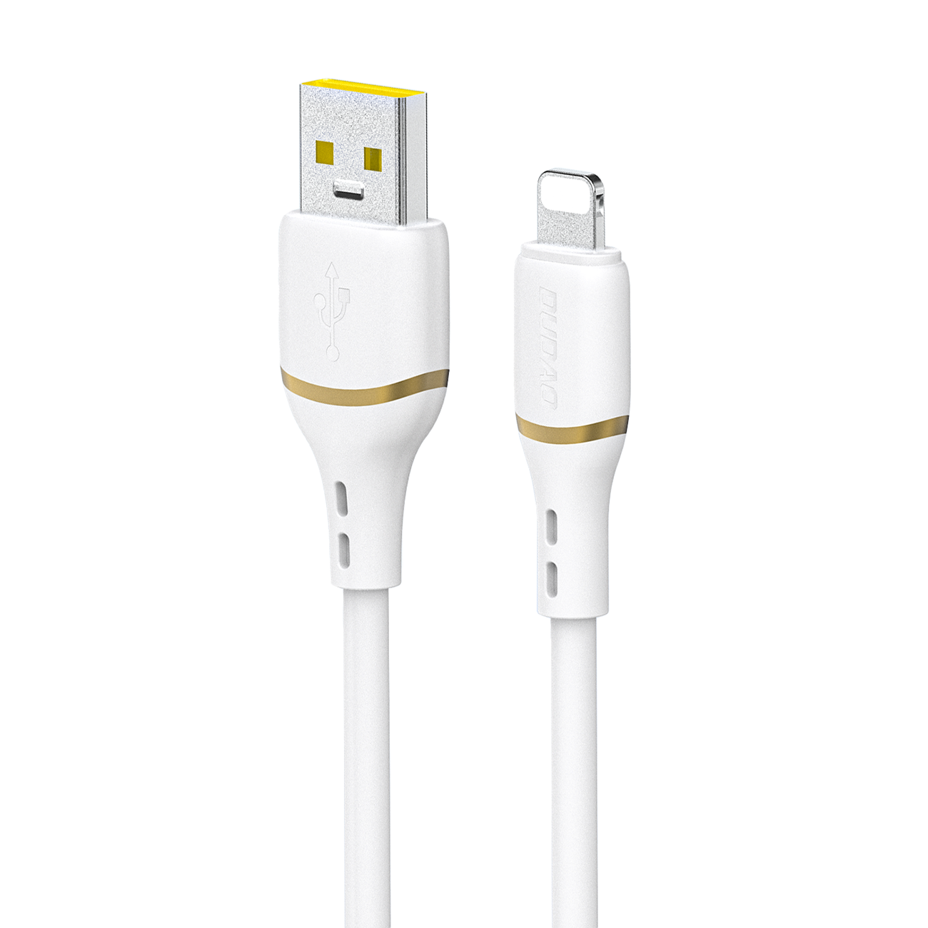 Dudao L25L USB-A - Lightning laidas 1m 30W su minkštu silikoniniu pynimu - baltas