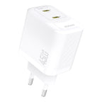 Dudao sieninis įkroviklis A28PEU PD 45W GaN 2xUSB - baltas