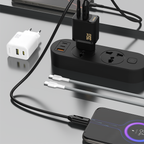 Dudao sieninis įkroviklis A27MaxCEU PD QC 35W USB-A USB-C su USB-C laidu - juodas