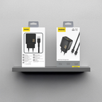 Dudao sieninis įkroviklis A27MaxCEU PD QC 35W USB-A USB-C su USB-C laidu - juodas