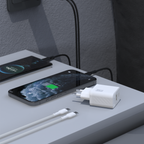 Dudao sieninis įkroviklis A27MaxCEU PD QC 35W USB-A USB-C su USB-C laidu - baltas