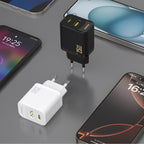 Dudao sieninis įkroviklis A26TCEU PD QC 25W GaN USB-A USB-C su USB-C laidu - juodas