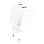 Dudao sieninis įkroviklis A27TEU PD 30W GaN USB-A USB-C - baltas