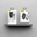 Dudao sieninis įkroviklis A27TCEU PD 30W GaN USB-A USB-C su USB-C laidu - juodas