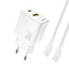 Dudao sieninis įkroviklis A27TCEU PD 30W GaN USB-A USB-C su USB-C laidu - baltas