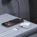 Dudao sieninis įkroviklis A27STEU 25W GaN USB-A su USB-A - USB-C laidu - juodas