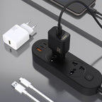 Dudao sieninis įkroviklis A27STEU 25W GaN USB-A su USB-A - USB-C laidu - juodas