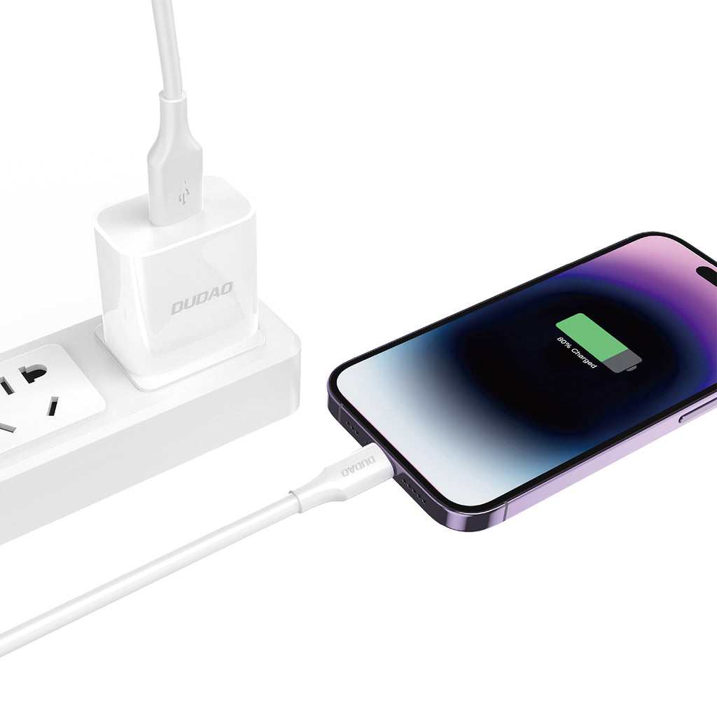 Dudao L2sL USB-A - Lightning 6A laidas 1.2m - baltas -- Cell phone cables