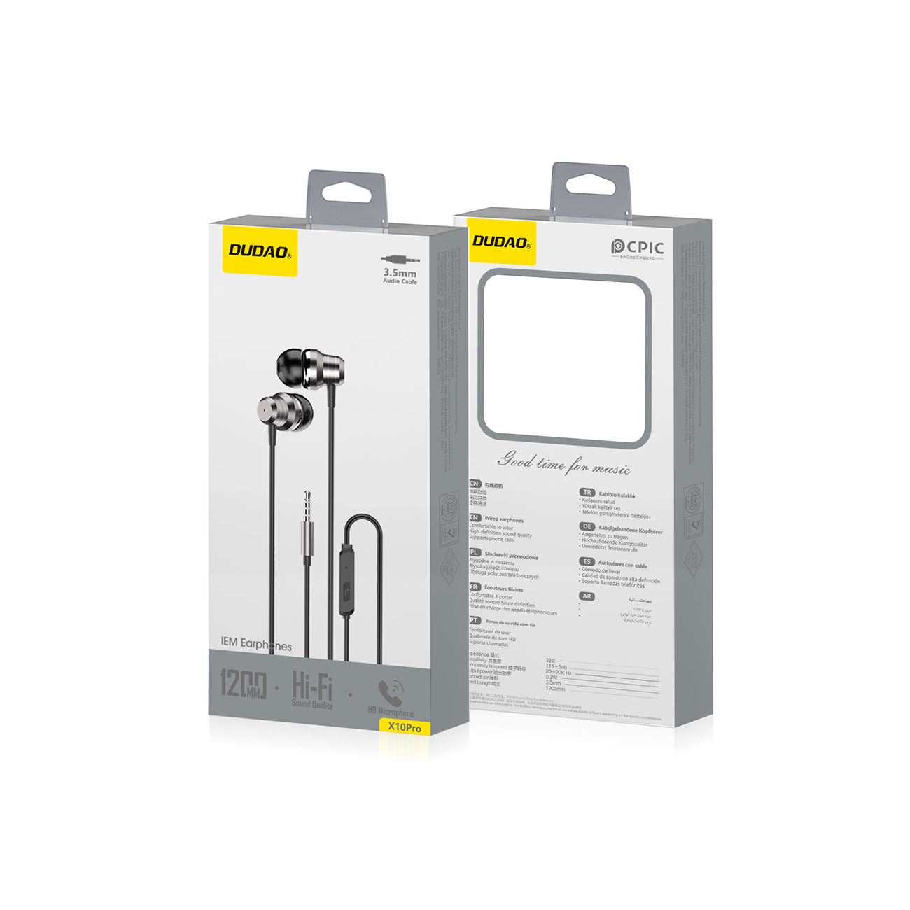 Dudao X10PRO į ausis įdedamos ausinės, laidinės, 3,5 mm mini lizdas – juodas