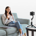 Selfie lazdelė Dudao F18S 4-in-1 sulankstomas trikojis su nuotolinio valdymo pulteliu – juoda -- Selfie Sticks & Tripods