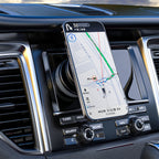 Dudao F24MAX automobilinis laikiklis su 15W belaidžiu įkrovikliu, suderinamas su MagSafe, su automatiniu siurbtuku juodas