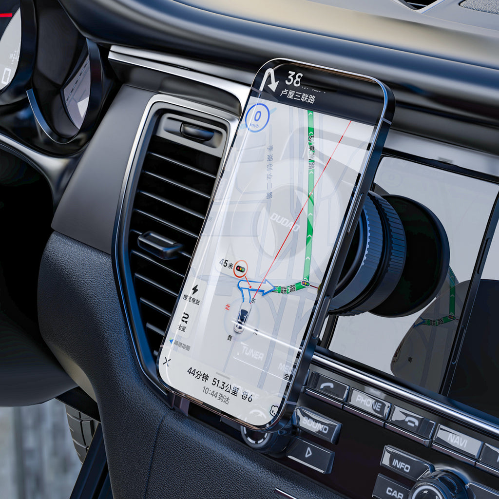 Dudao F24PRO su MagSafe suderinamas automobilinis laikiklis su siurbtuku priekiniam stiklui arba prietaisų skydeliui, juodas