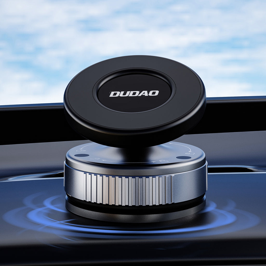 Dudao F24PRO su MagSafe suderinamas automobilinis laikiklis su siurbtuku priekiniam stiklui arba prietaisų skydeliui, juodas