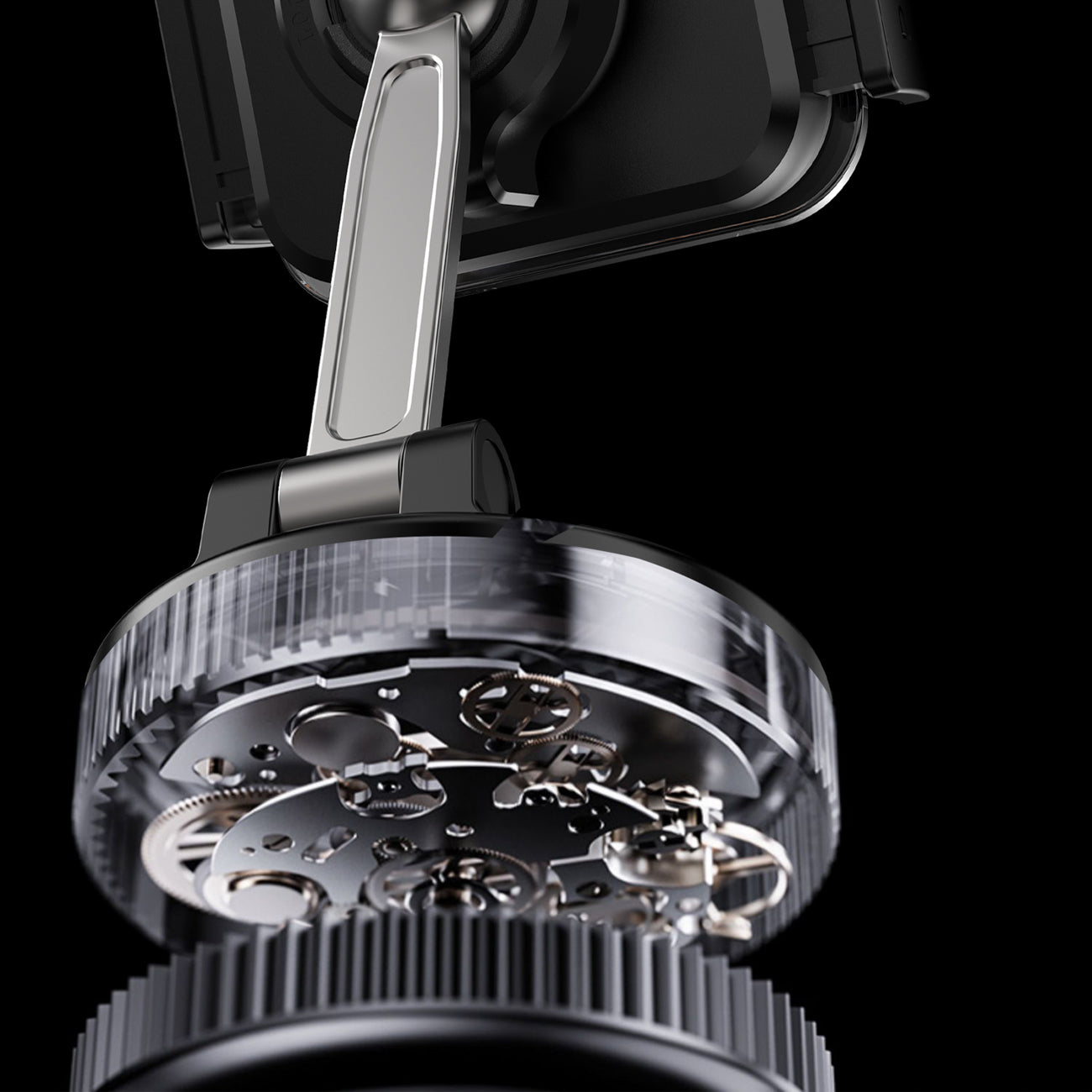 Dudao F24PLUS automobilinis laikiklis su siurbtuku prietaisų skydeliui, juodas