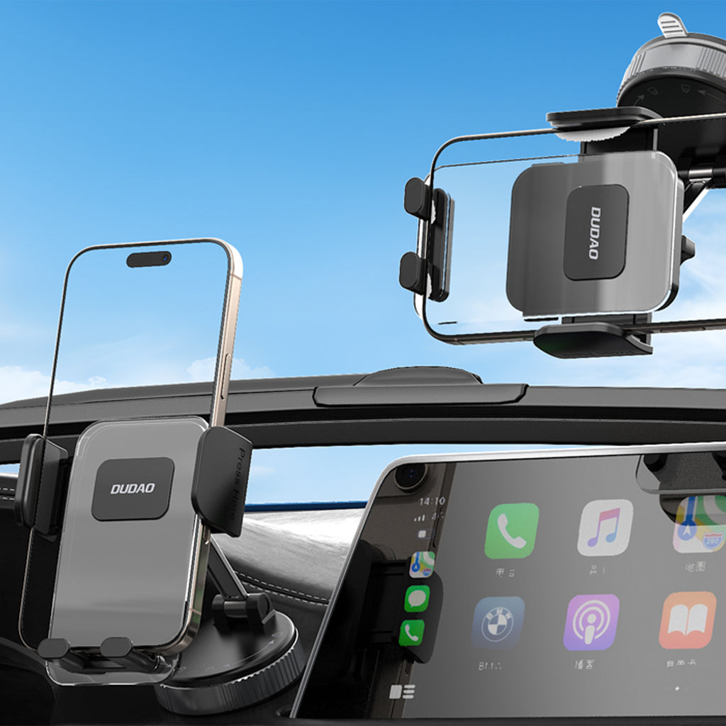 Dudao F24PLUS automobilinis laikiklis su siurbtuku prietaisų skydeliui, juodas