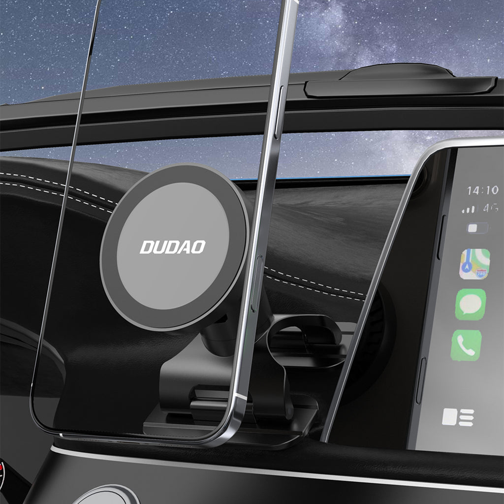 Dudao F25 su MagSafe suderinamas automobilinis laikiklis prietaisų skydeliui arba priekiniam stiklui, juodas