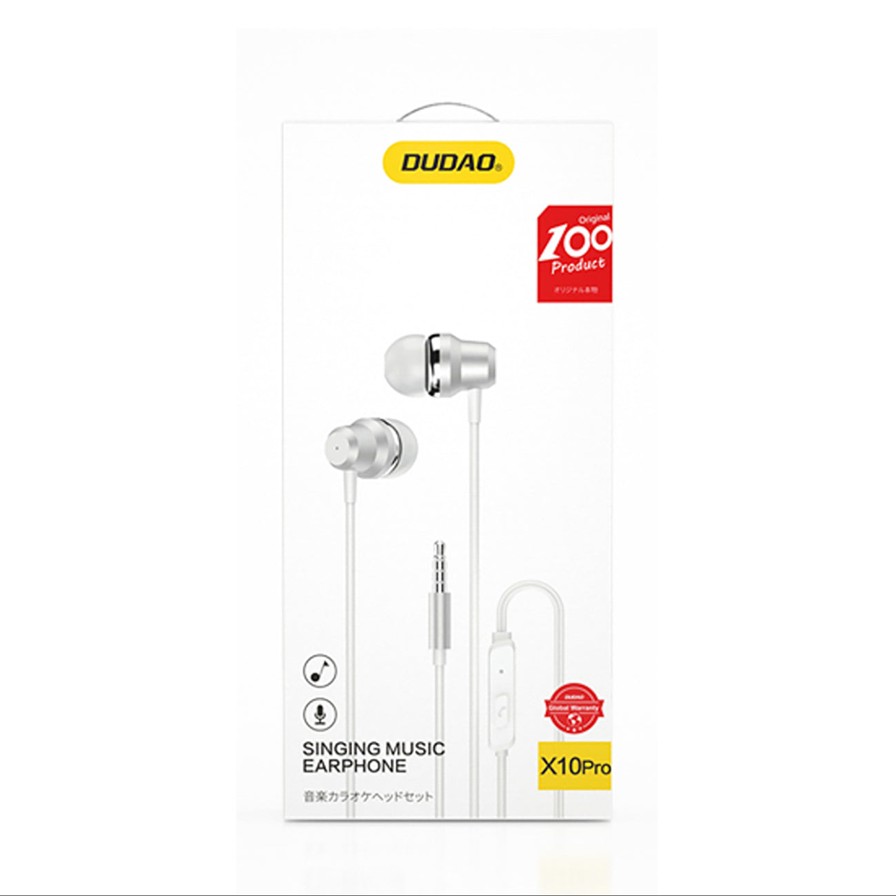 Dudao X10PRO laidinės ausinės, mini lizdas 3,5 mm, į ausį įkišamas su nuotolinio valdymo pulteliu - balta