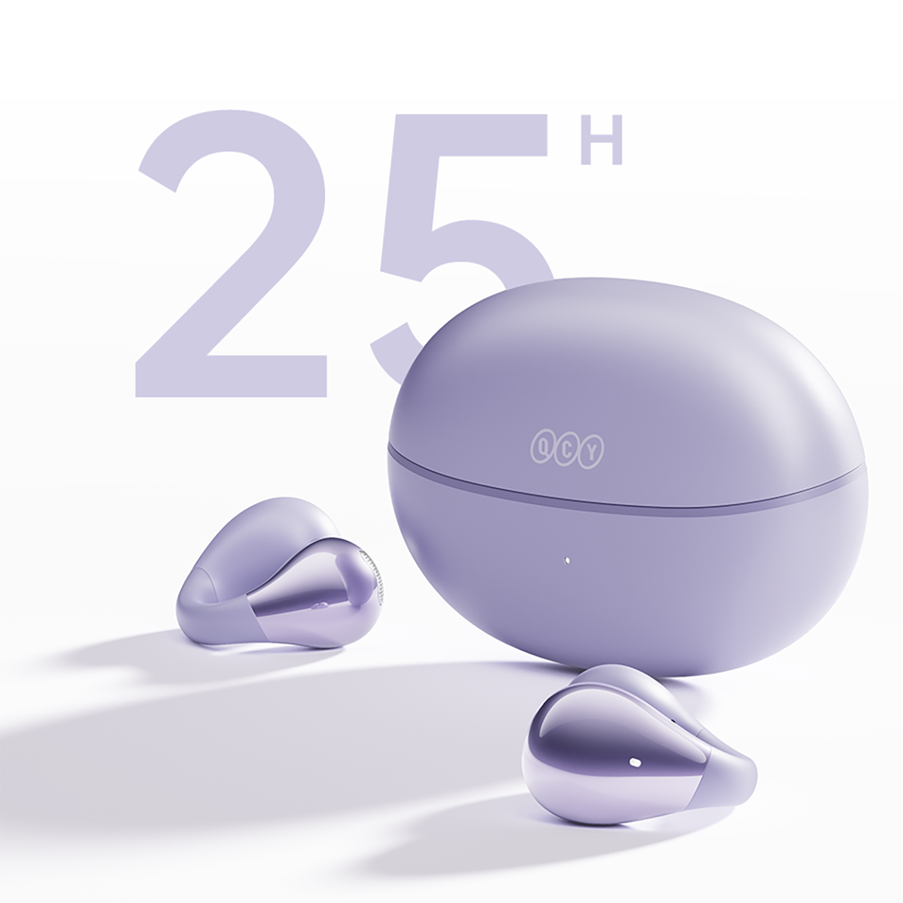 OWS QCY Crossky C30 Ausinės su Spaustuku IPX4 Bluetooth 5.4 - Violetinės -- Headphones