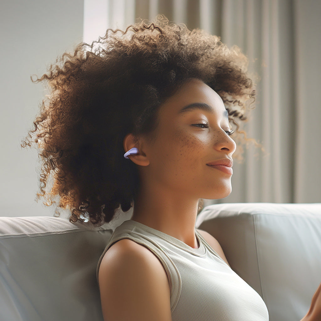 OWS QCY Crossky C30 Ausinės su Spaustuku IPX4 Bluetooth 5.4 - Violetinės -- Headphones