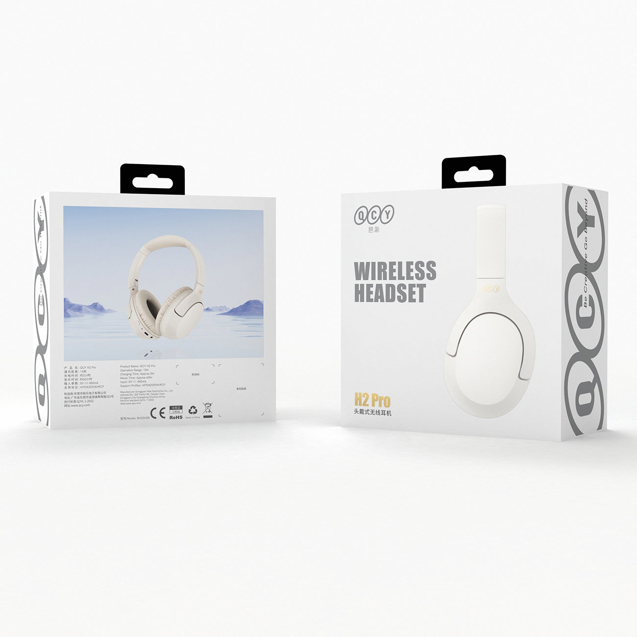 QCY H2 Pro ENC Bluetooth 5.3 apgaubiančios ausinės - Baltos -- Headphones