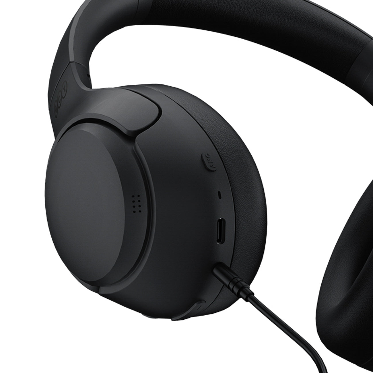 QCY H3 ant ausinės uždedamos ausinės su ANC ir Bluetooth 5.4 – juodos