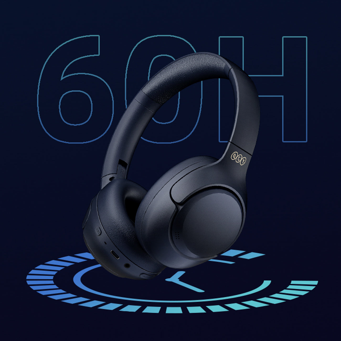 QCY H3 ant ausinės uždedamos ausinės su ANC ir Bluetooth 5.4 – juodos