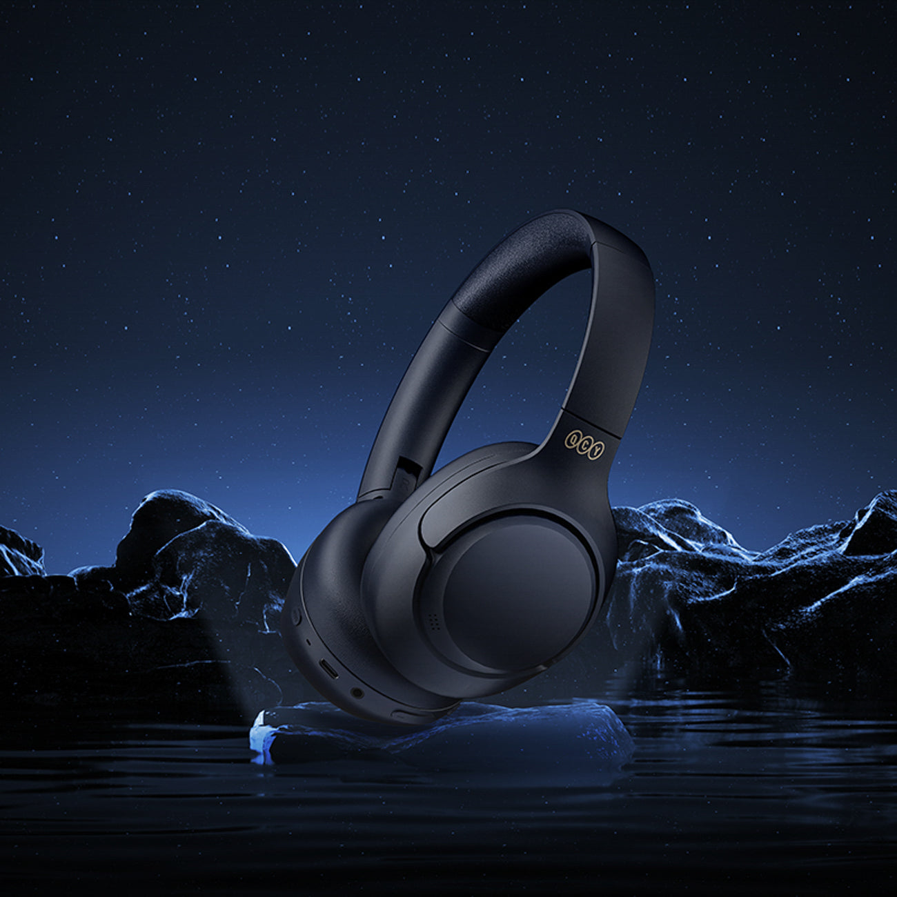 QCY H3 ant ausinės uždedamos ausinės su ANC ir Bluetooth 5.4 – juodos