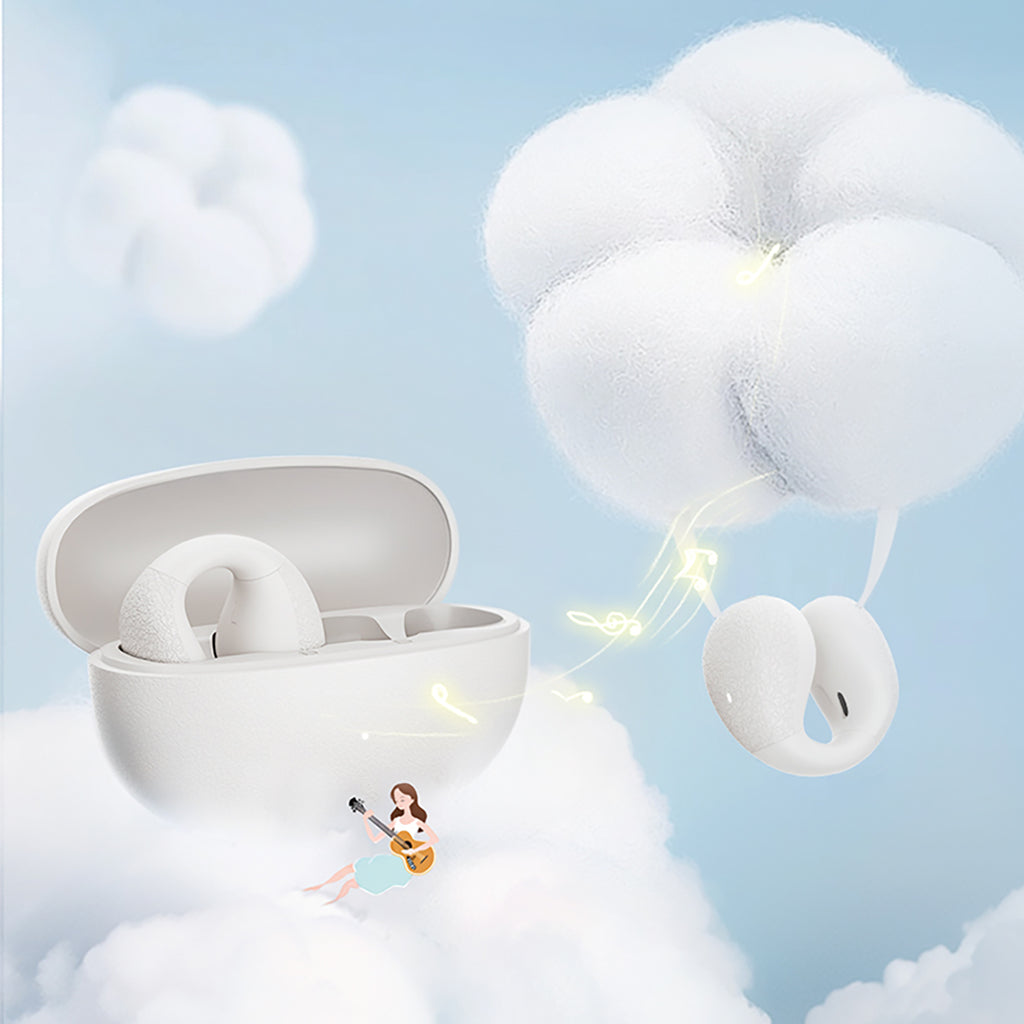 OWS QCY Crossky C10 ausinės su ENC segtuku IPX5 Bluetooth 5.4 - Baltos -- Headphones