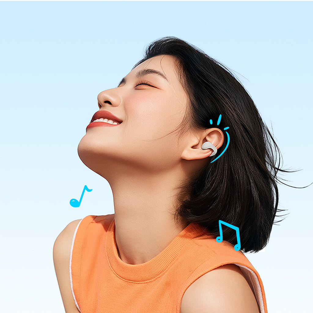 OWS QCY Crossky C10 ausinės su ENC segtuku IPX5 Bluetooth 5.4 - Baltos -- Headphones