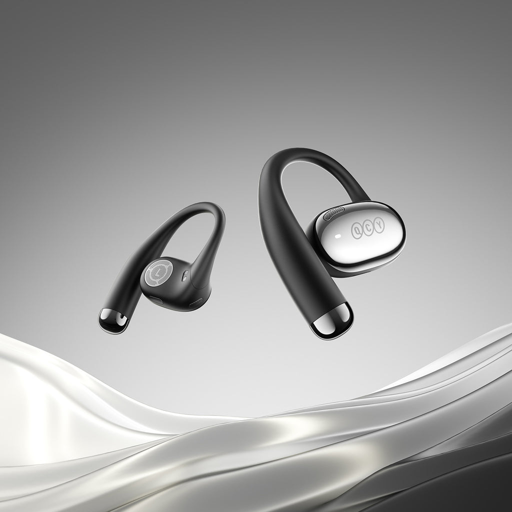 OWS QCY Crossky R70 LDAC IPX5 ausinės su ausų kabliukais – juodos