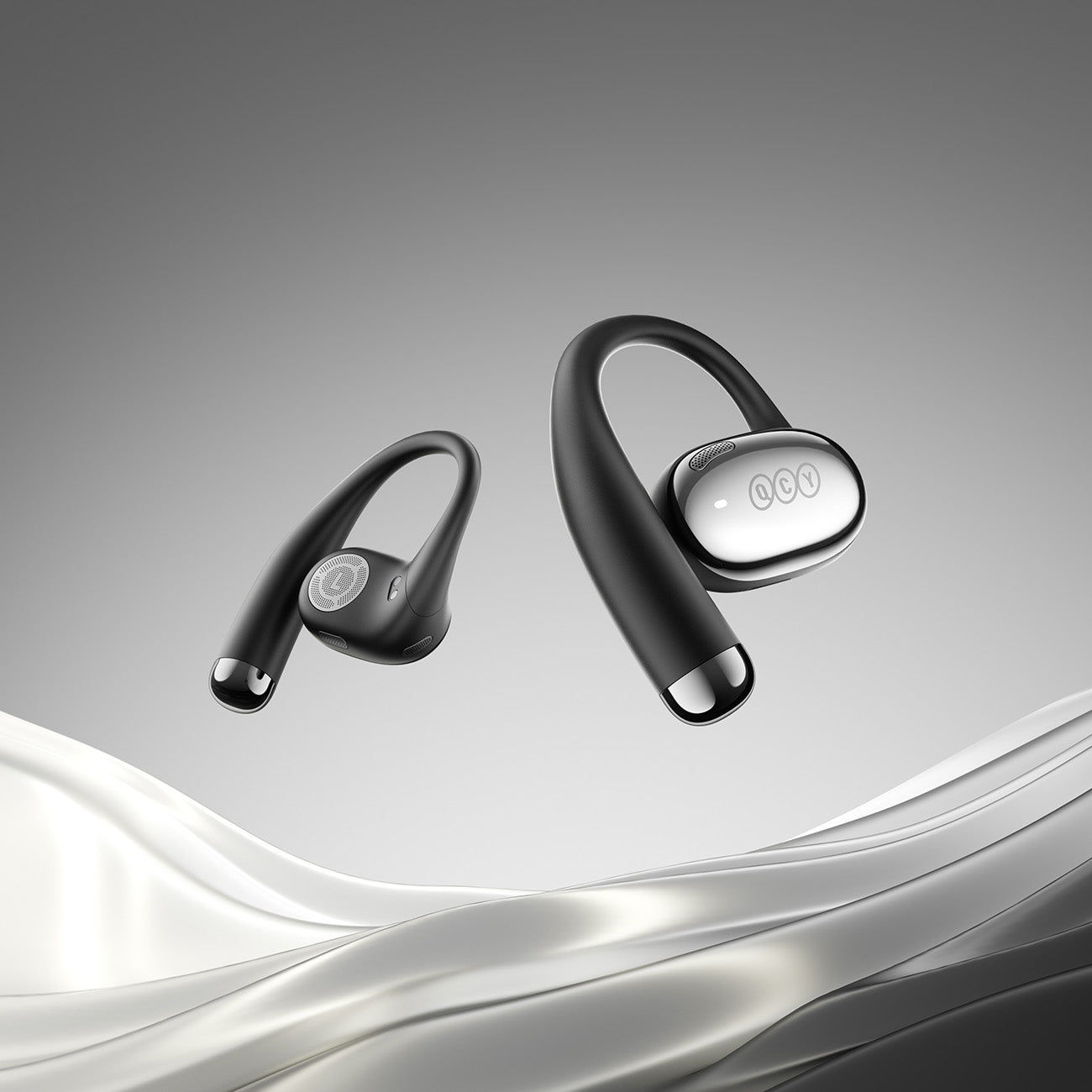 OWS QCY Crossky R70 LDAC IPX5 ausinės su ausų kabliukais – juodos