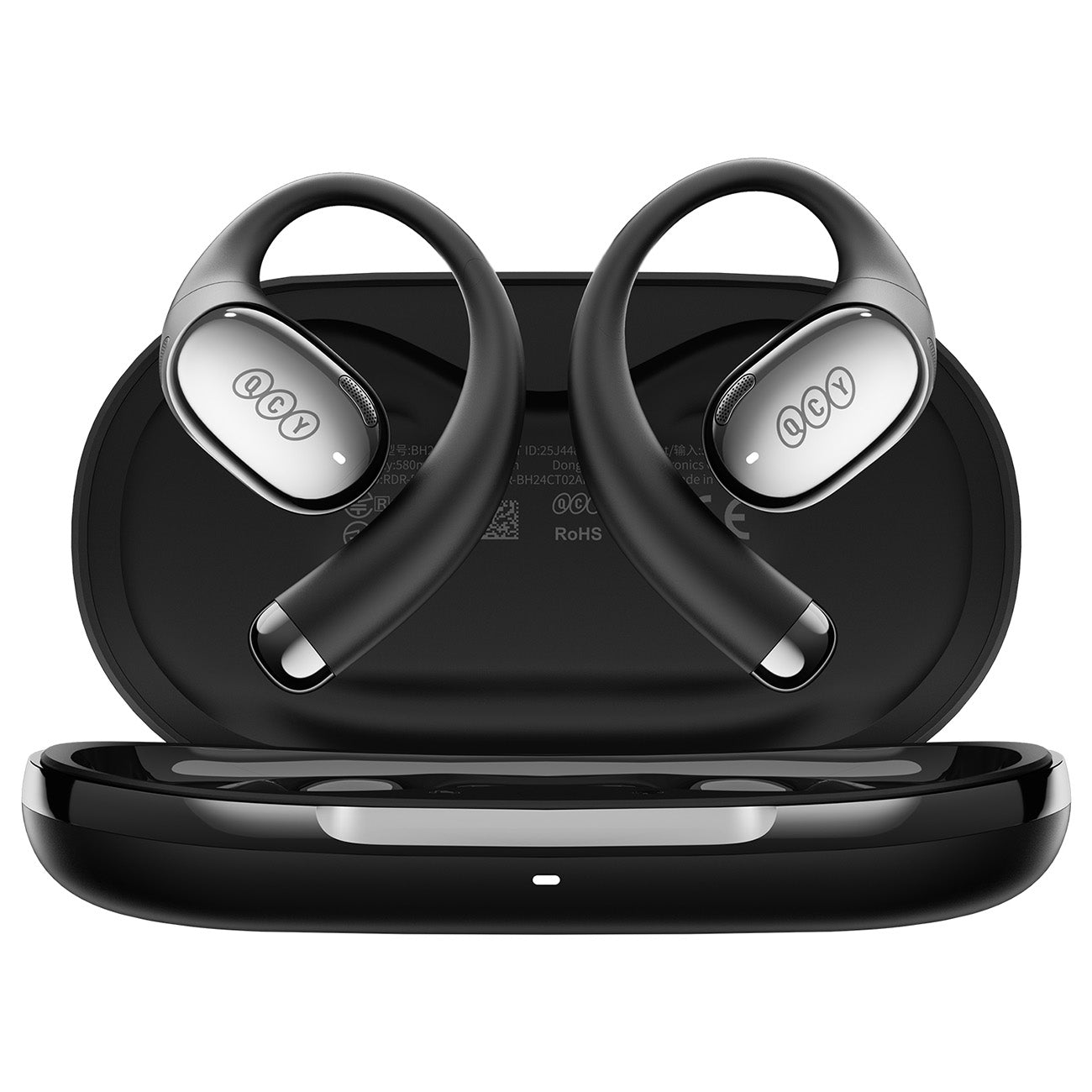 OWS QCY Crossky R70 LDAC IPX5 ausinės su ausų kabliukais – juodos