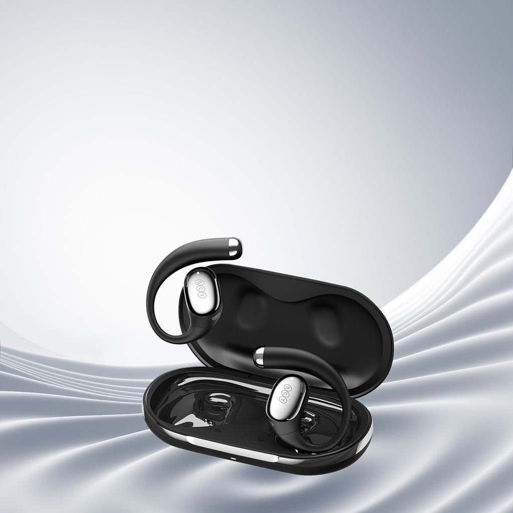 OWS QCY Crossky R70 LDAC IPX5 ausinės su ausų kabliukais – juodos