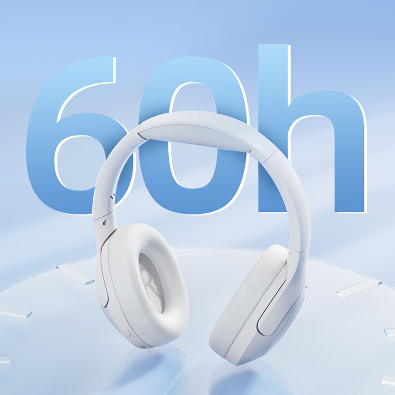 QCY H3 Lite apgaubiančios ausinės su ANC ir Bluetooth 5.3 - Baltos -- Headphones