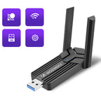 Wozinsky WAX-1800 dvibendės belaidės USB 3.0 WiFi 6 adapteris - juodas -- Network Adapters