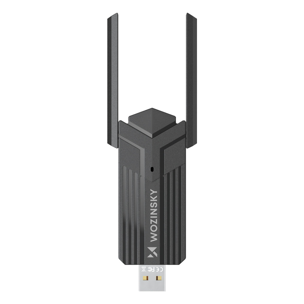 Wozinsky WAX-1800 dvibendės belaidės USB 3.0 WiFi 6 adapteris - juodas -- Network Adapters